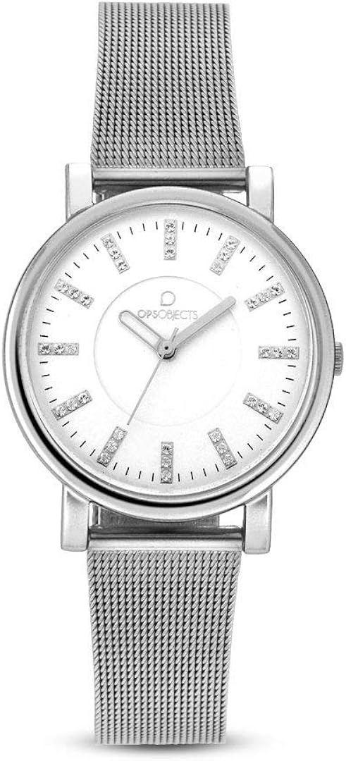 OPS!OBJECTS Posh Petite Lux Crystal, Orologio da polso Donna 34 mm, Acciaio colore Argento, OPSPOSH-76 OPS!OBJECTS Posh Petite Lux Crystal, Orologio da polso Donna 34 mm, Acciaio colore Argento, OPSPOSH-76
