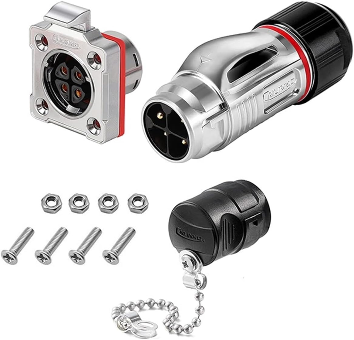 BD20 IP68 IP67 M20 Aviation 2 3 4 Pin AC 20A 500V Welding Male Female Socket Cable Power Connector(3Pin Set)