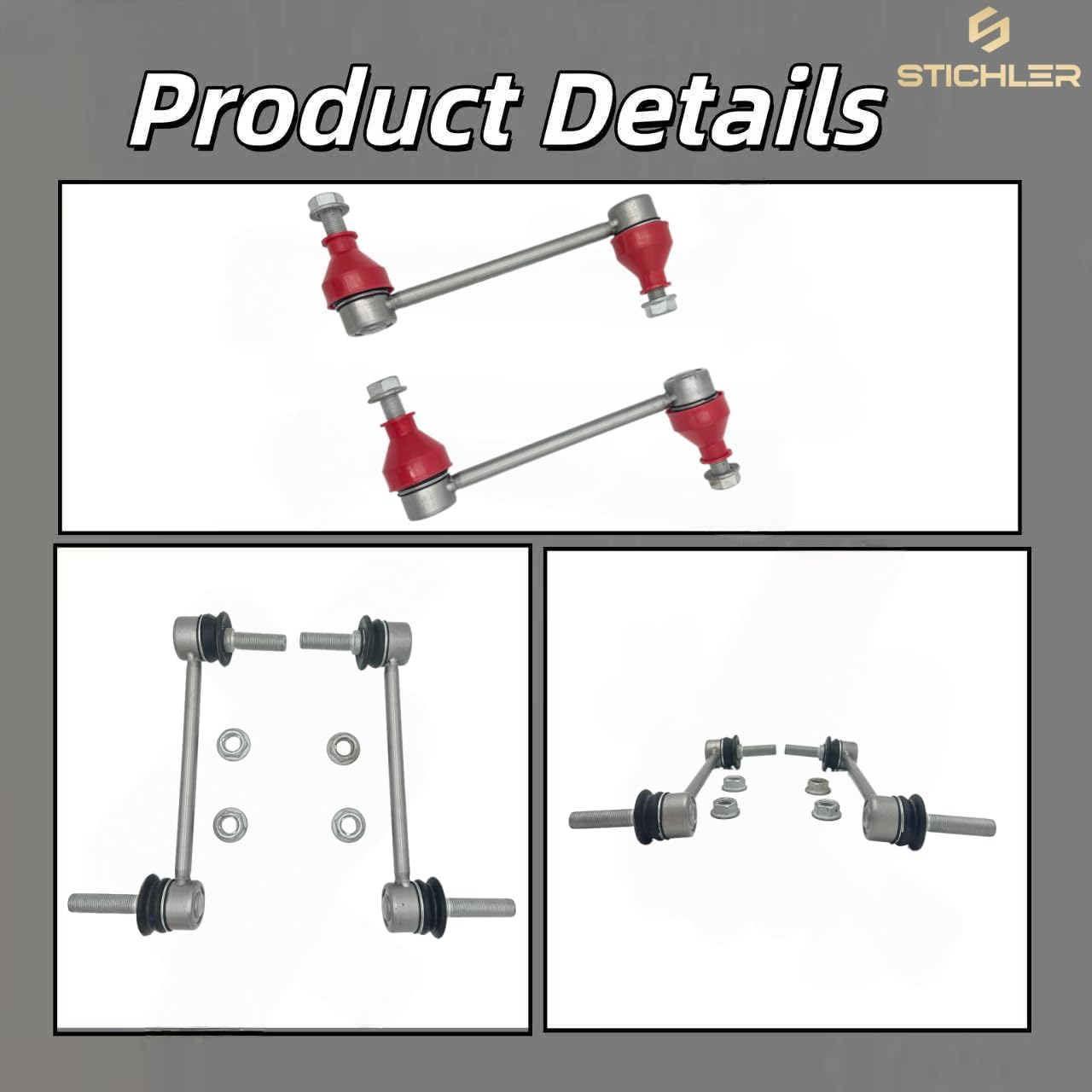 K80496 Zinc-Nickel Alloy Front Suspension Sway Stabilizer Bar End Drop Link Kit 2 Pcs Automotive Replacement For Mercedes-Benz GL320 ML320 R320 GL350 GL450 GL550 ML350 ML450 ML500 R500 ML550