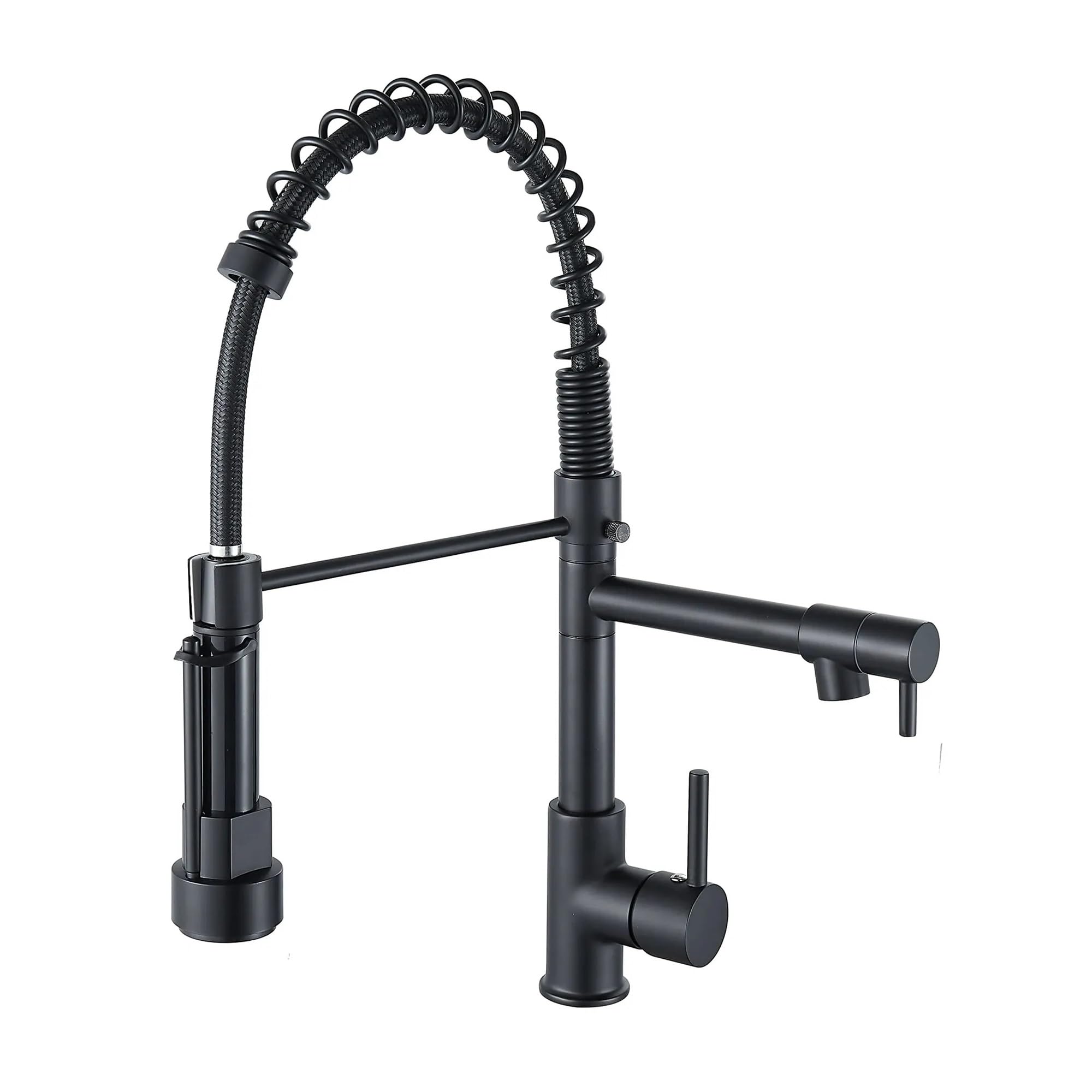 Grifo de cocina con rociador flexible de resorte para lavar platos cómodamente