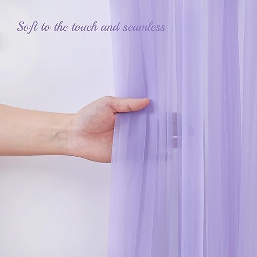 Miniatura 2 de Cortinas de fondo de tul morado de 10 x 10 pulgadas para fiestas, cortina de telón de fondo transparente para fotos de boda, cortinas para baby