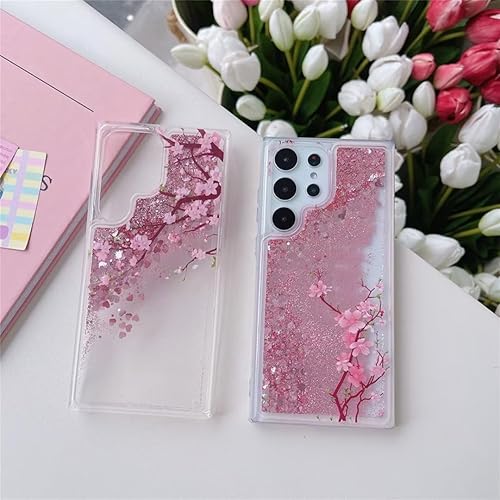 Miniatura 3 de Compatible con fundas transparentes Samsung A32 4G, diseño de flores degradadas, arena movediza brillante, bonita cascada flotante líquida con