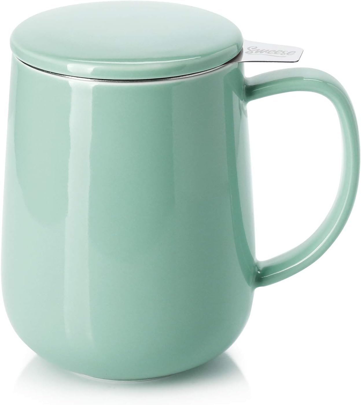 ForLife 15 oz Curve Tall Tea Brewing Mug/Cup with Extra Fine Infuser & Lid
