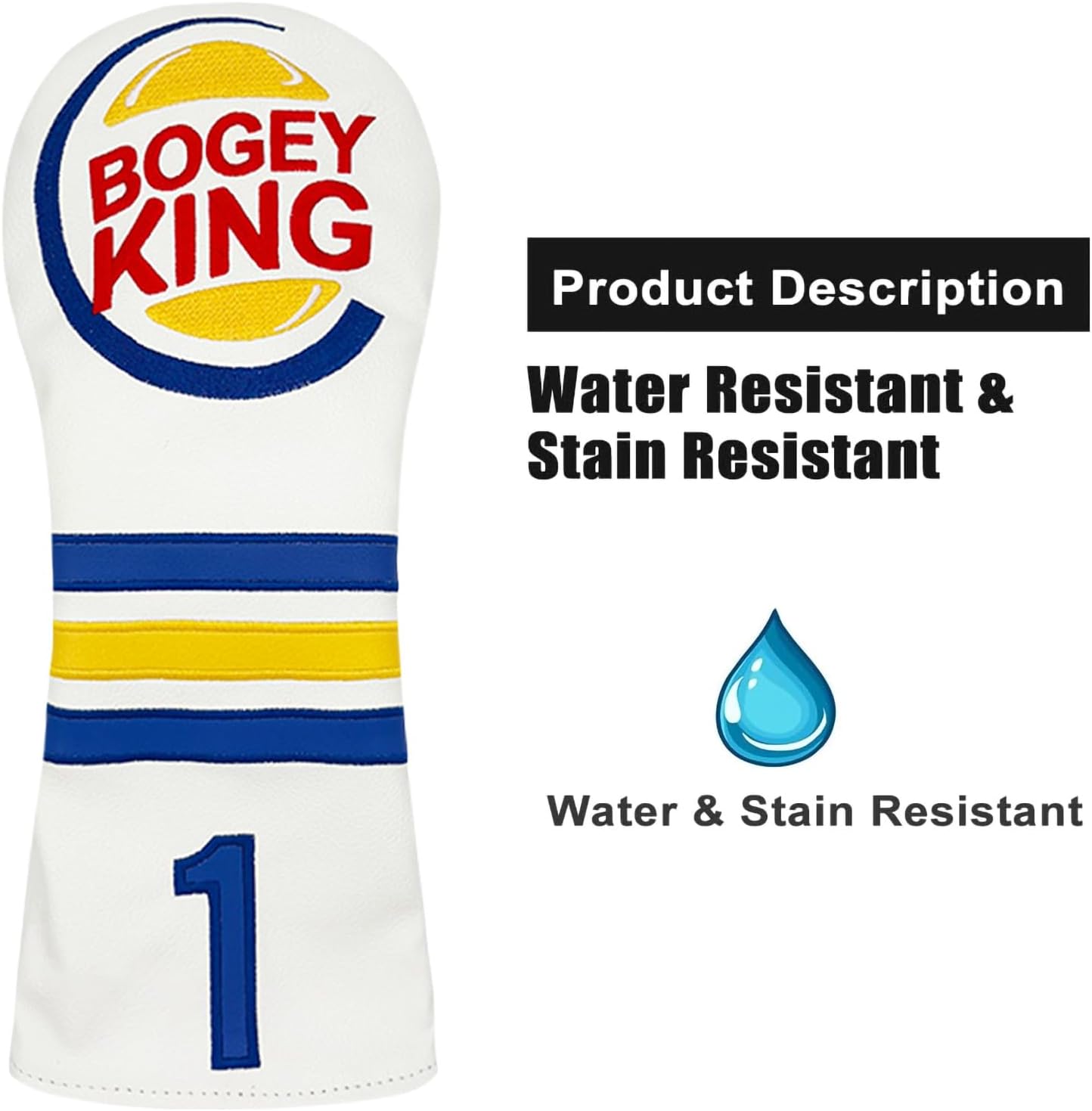 Golf Club Cover 1/3/5 Wood and Hybrid Club Case Funny Burger King Design Attractive Personalized Accessories on the Course (3 Fairway Wood Headcover)