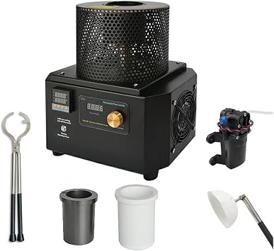 Rock Polisher, 1200 Degree 1-3 KG Portable Fast Heating Temperature Control Induction Melting Furnace Gold Smelting Machine Jewelry Making Tool,Powerhouse Grinding and Polishing MachineMM-TC-1000 Se