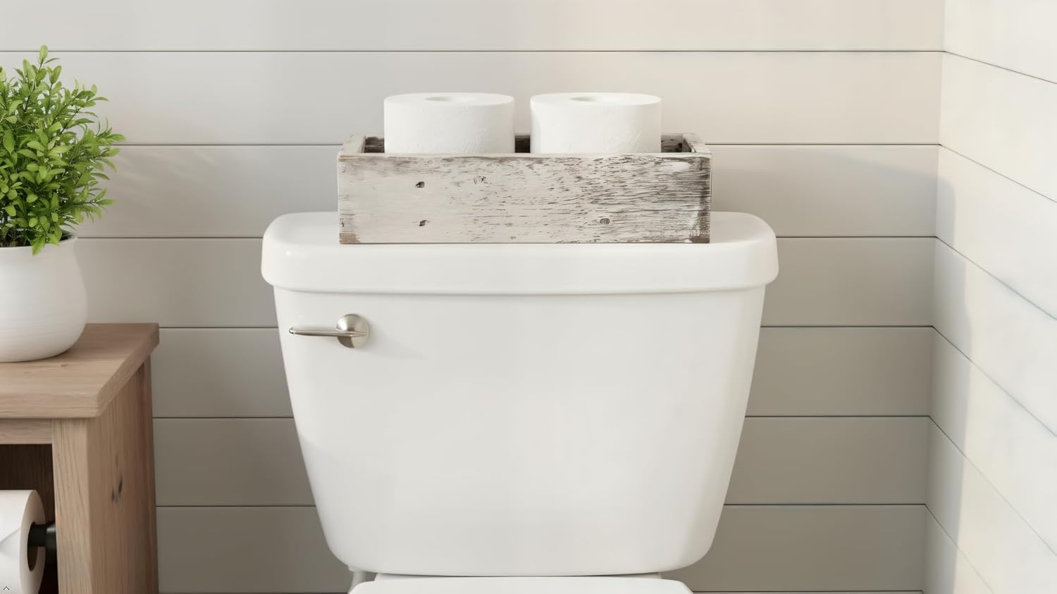 Rustic Revival | Decorative White Barnwood Box – Authentic Rustic White Weathered Wood Box for Table Decoration, Weddings, Parties & Farmhouse Home Decor – Real Wood Centerpiece Holder (Whitewash)