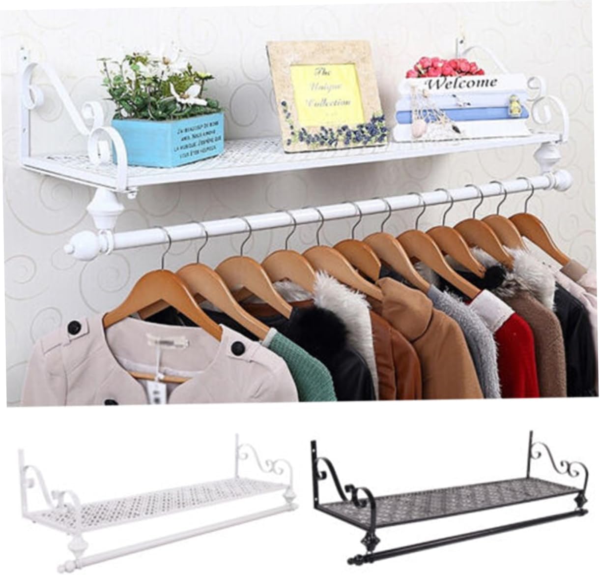 vintage home space 국민사형투표 フェ シェルフウォールマウント ハンギングタオルラック ホームシェルフ 衣類 収