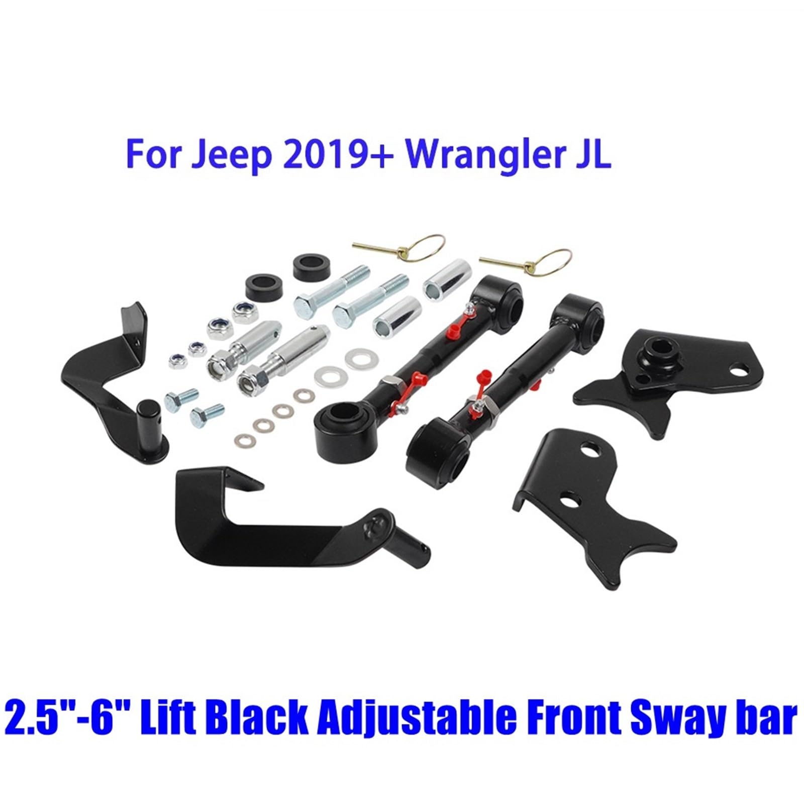 Stabilizator samochodowy Pasuje do Jeepa Wranglera JL 2019+ PRC-1010-BK Regulowany przedni łącznik stabilizatora o udźwigu 2,5"-6", czarny