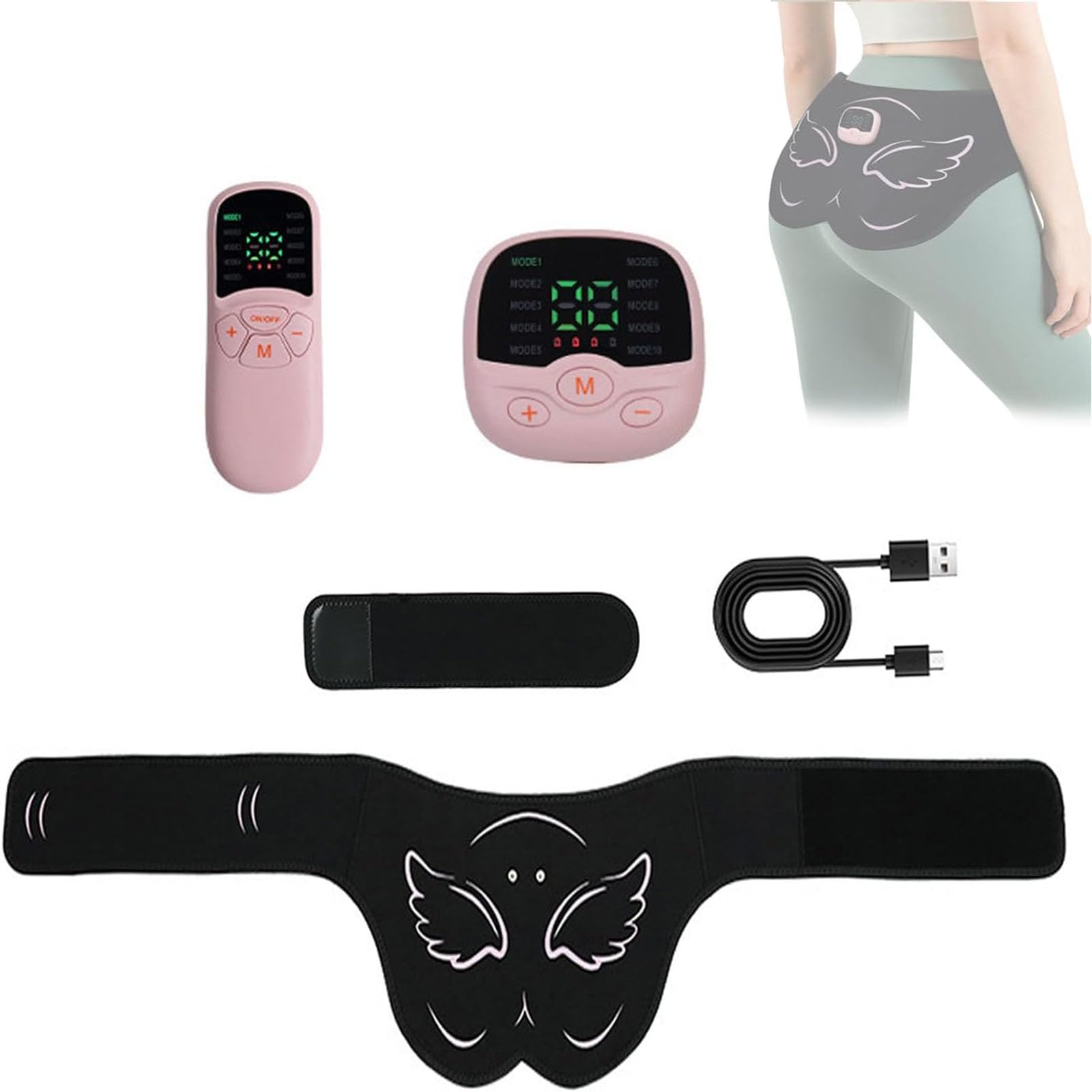 EMS Trainingsgerät, Bauchmuskeltrainer Elektrisch Trainingsgerät zur gezielten Stimulation der Po Muskulatur Muskelaufbau Hüfttrainer Fitness Training für Frauen, Muskeltrainer Elektrisch