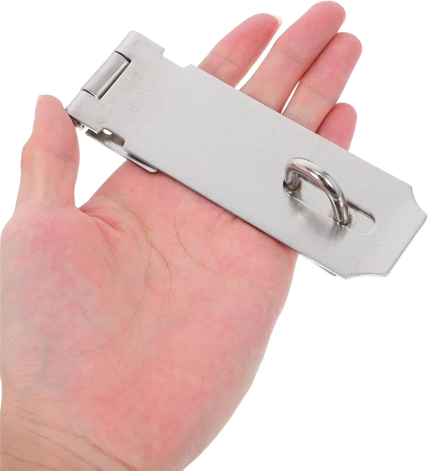 Hasp Lock 4Pcs Stainless Steel Door Lock Hasp Latch Set Safety Gate Padlock Buckle with Screws for Doors, Cabinets