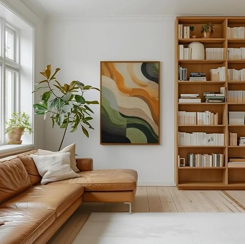 EPLKJHRTU Earth Tone Textured Abstract Wall Art Print Decor Warm Boho Art Picture Decor Minimalist Ho for Bedroom Accent Living Room(65x130cm/Frameless)
