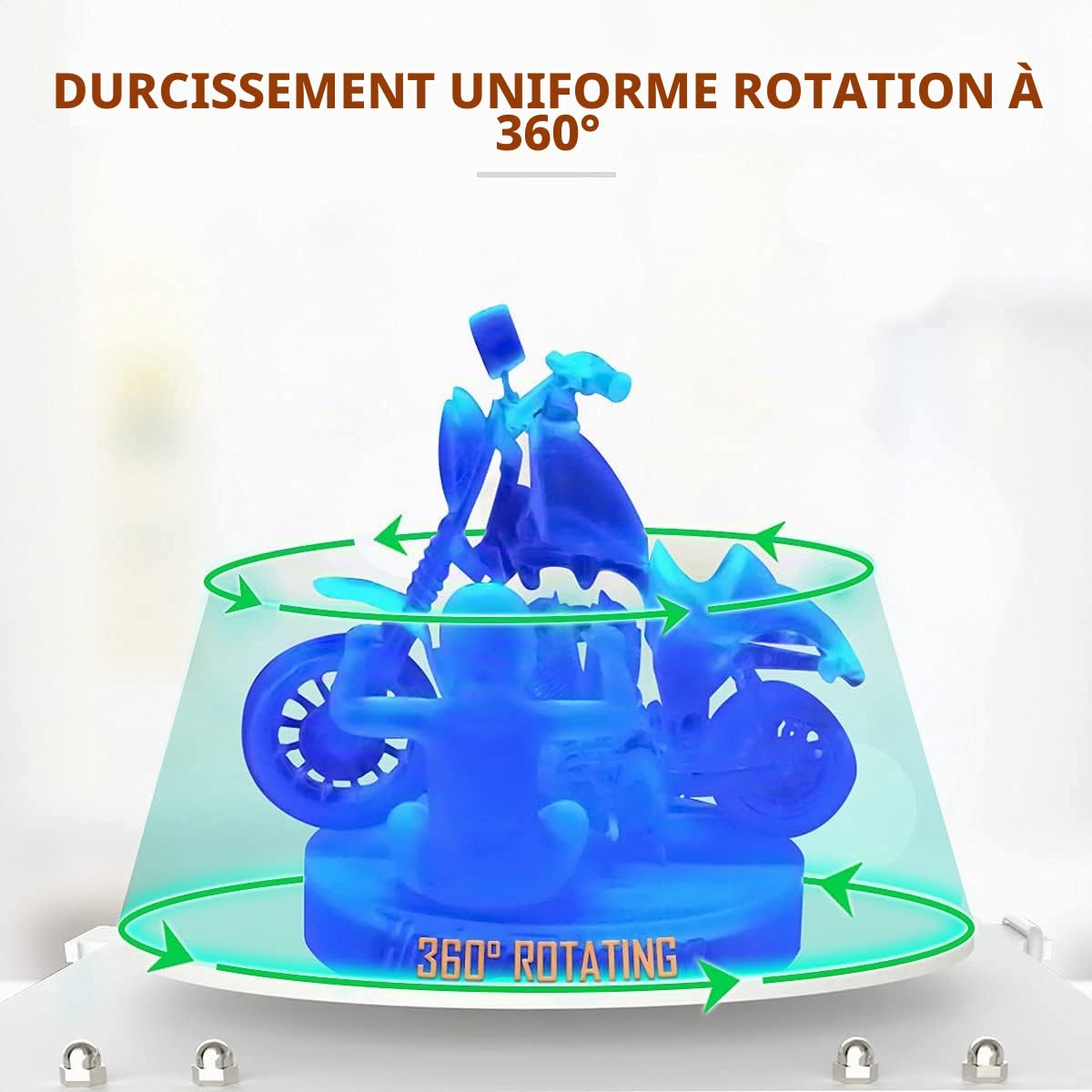 Caisson Lumineux de polymérisation en résine UV pour imprimante à résine 3D SLA/DLP/LCD Taille de durcissement 180mm x Φ185mm