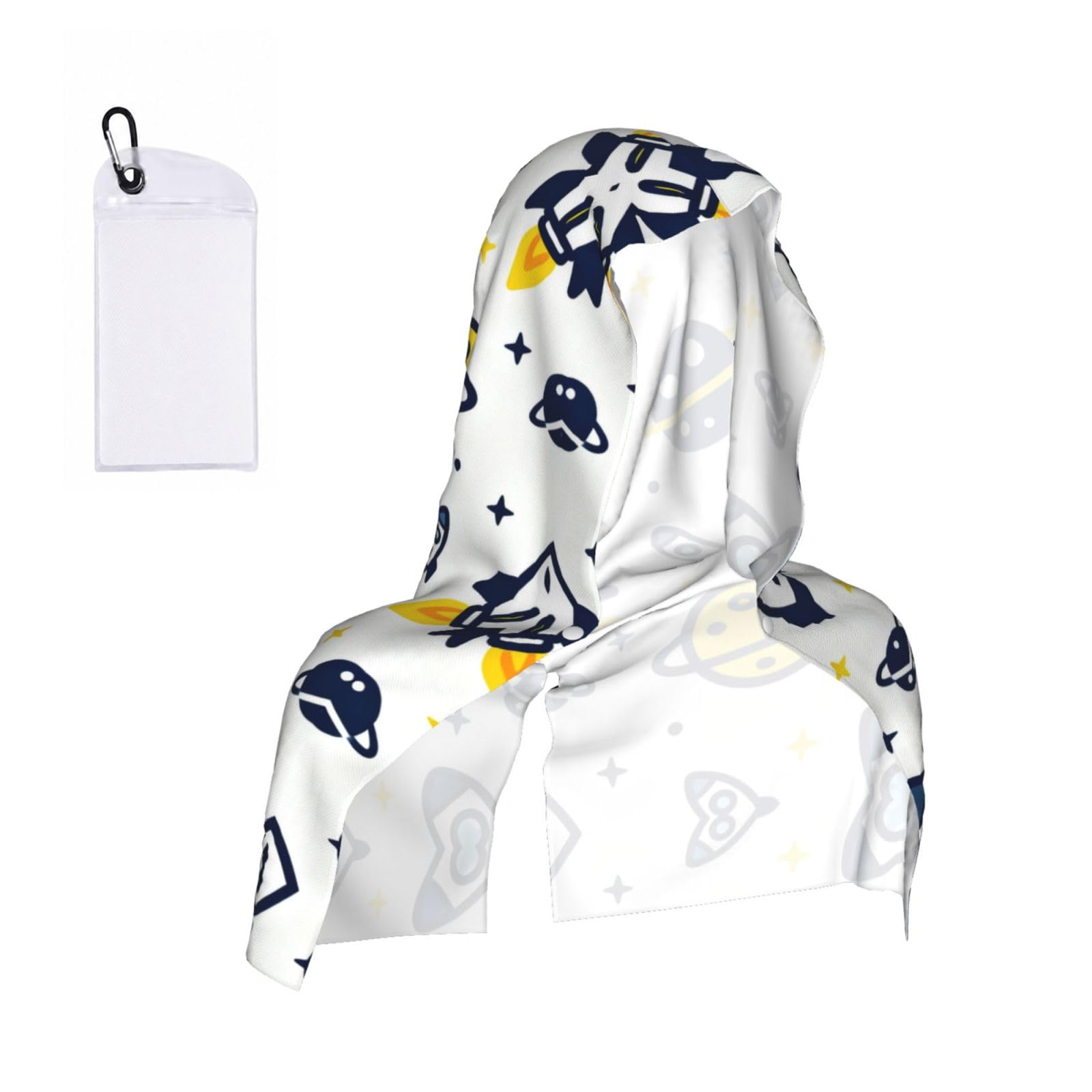 CNTDBU rockets Cooling Towel Hooded-Instant Chill Neck Cover for Sports, UV Cooling Rag for Running Gym
