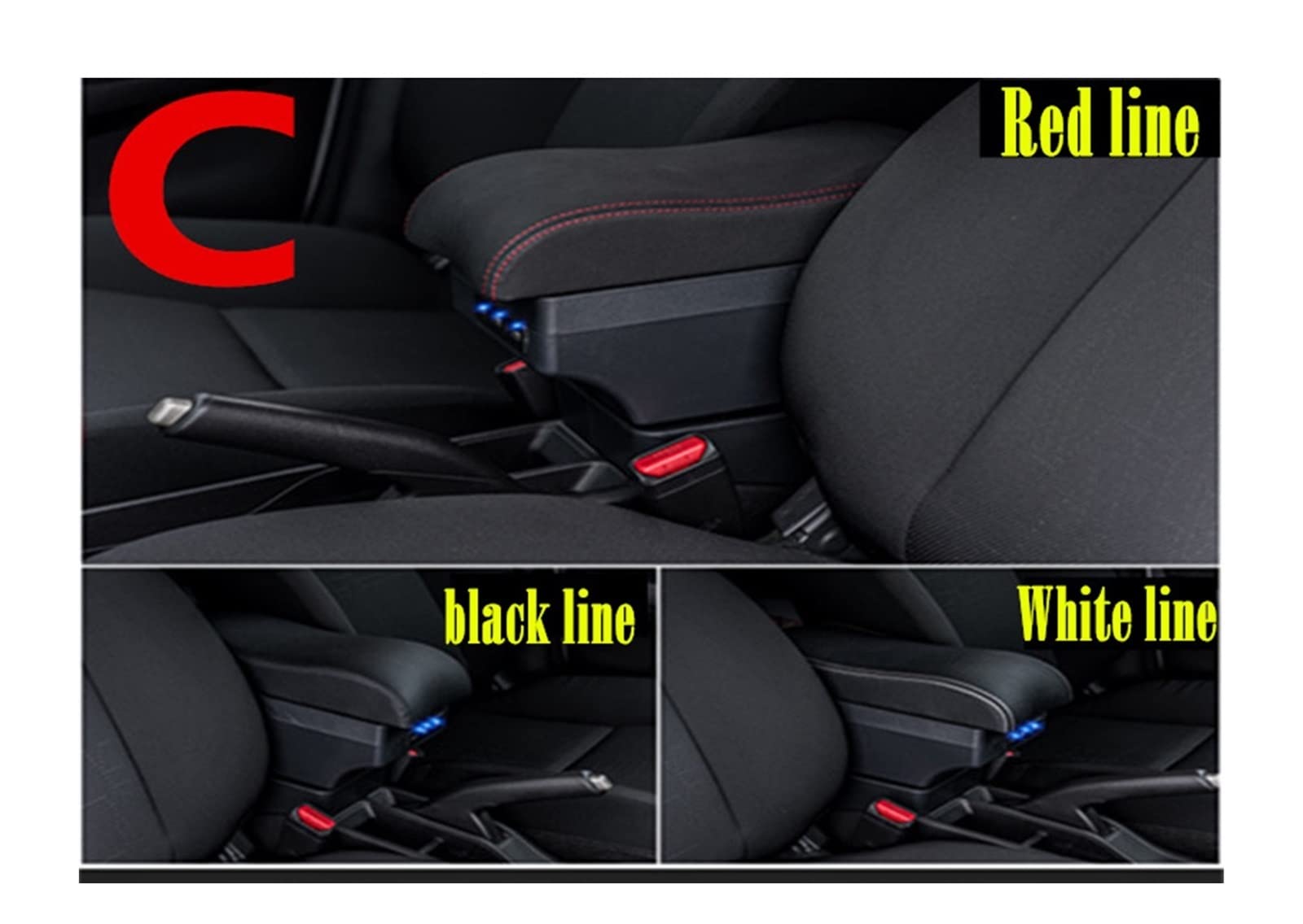 Armsteun Doos Armsteun Doos Voor VW Voor UP 2009-2020 Centrale Winkel Inhoud Doos Producten Interieur Armsteun Opslag Auto-Styling Accessoires Onderdelen (Kleur : B1 3 USB