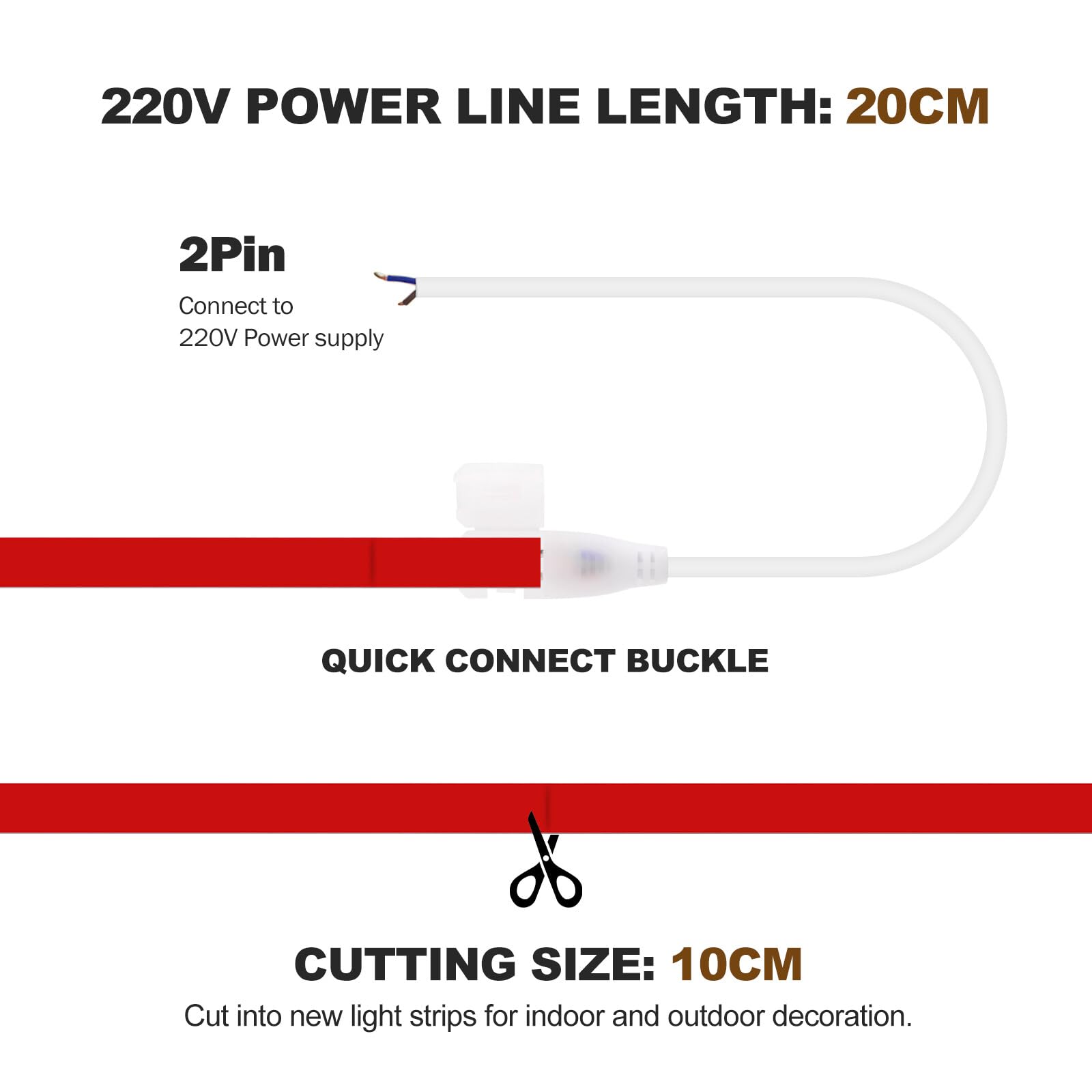 220V COB Bande LED Autocollant, Découpe Tous les 10cm, Etanche Bande Lumineuse Super Lumineux 288 LEDS/M Flexible Bande lumière (Blanc chaud, 25M)