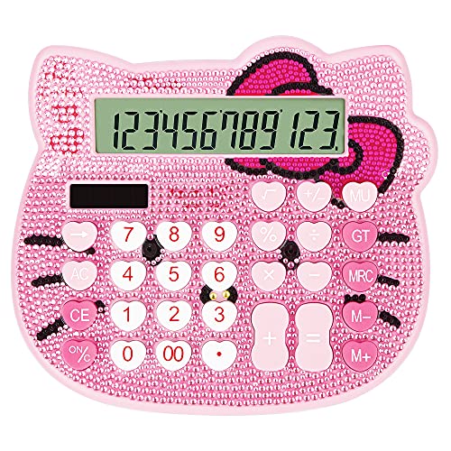 hello kitty gas mask - Women Calculators,BREIS Creative Cute Solar Energy Calculator, 12 Digit Large LCD Display, Handheld for Daily and Basic Office, Pink (Pink+Pink)