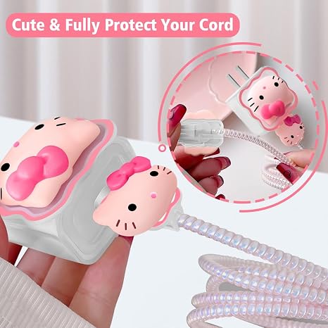 DIY Cable Protector Charger Wire Saver - Data Cable18W/20W USB-C Charger Line Protector-Compatible with iPhone 11 12 13 14 15 Pro Max (01 Pink)
