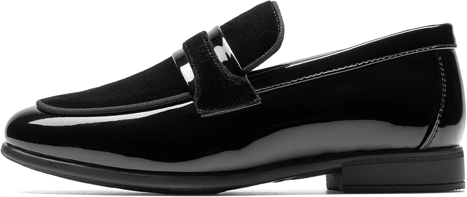 Bruno Marc Boys Dress Shoes Slip-on Loafers Tuxedo Patent Classic Velvet Shoes - Image 2