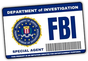 FBI Agent ID Card Costume Accessory for Halloween, Cosplay & Role Play for Entertainment Use Only White