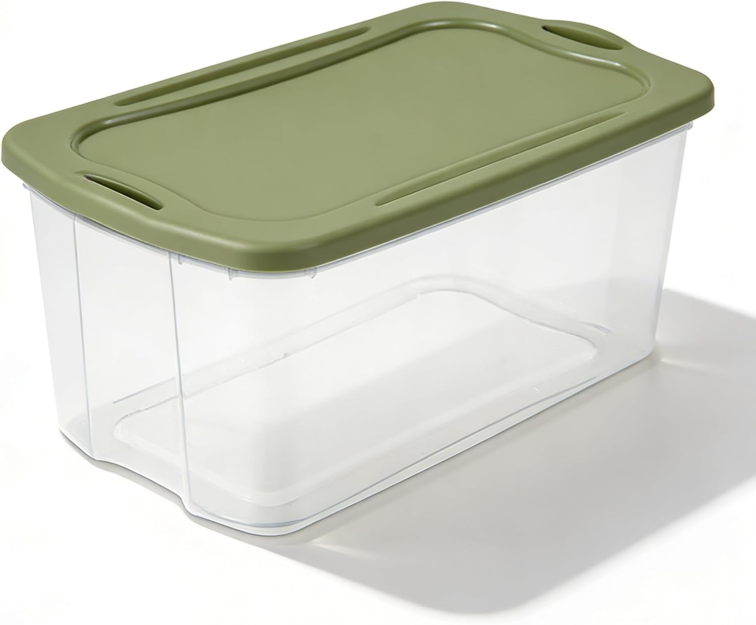 120 Quart Extra Large Clear Plastic Storage Bin with Full-Grip Handles and Lid, Heavy Duty Stackable Design for Toy Storage & Home Organizing, Craft Supplies, Green (1)