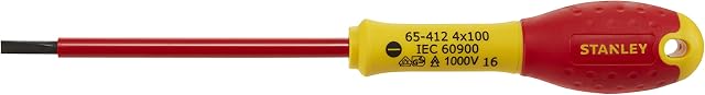 Stanley 1-65-412 Fat Max Screwdriver Insulated Slotted 4X100Mm-Red And Yellow