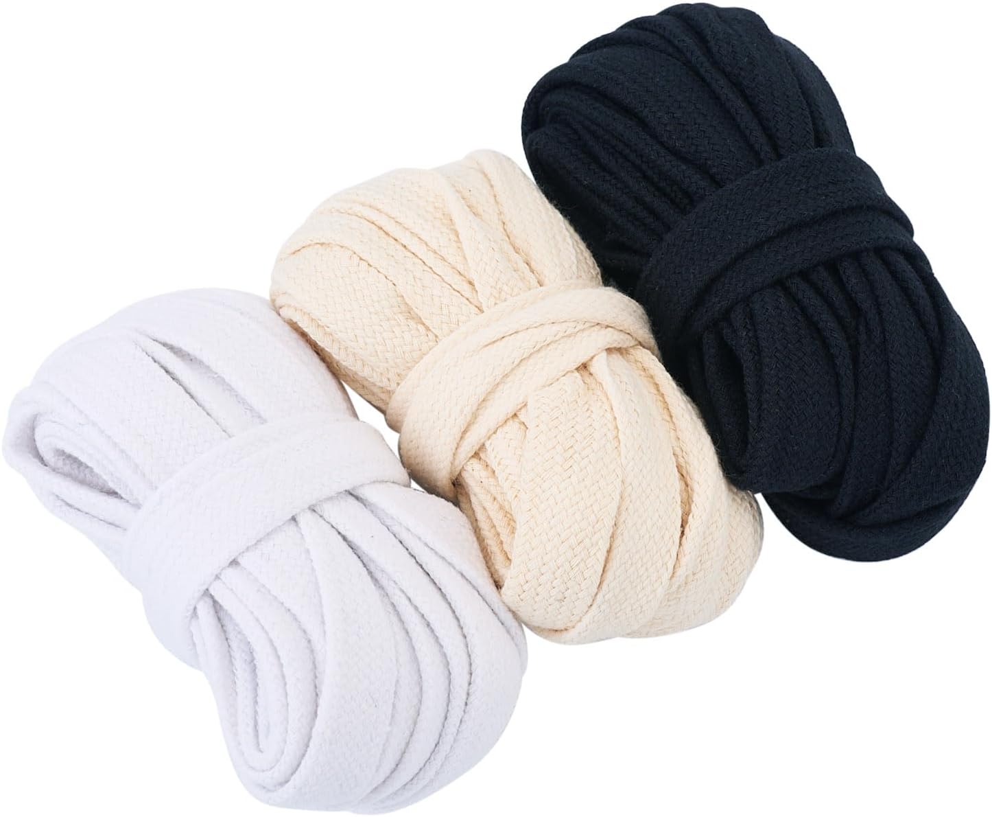 Beadthoven 16.4 Yards Flat Drawstring Cord, Soft Hollow Cotton Rope Double Layer Drawcord Replacement for Hoodie Sweatpants Clothing Garment Accessories Sports Pants Sweater 0.6 Inches Wide