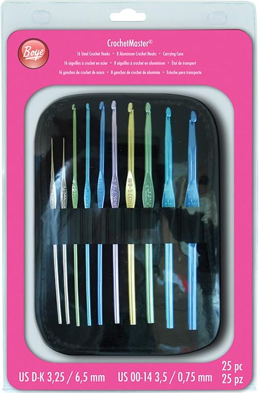 Boye Crochet Master Steel and Aluminum Crochet Hooks Set