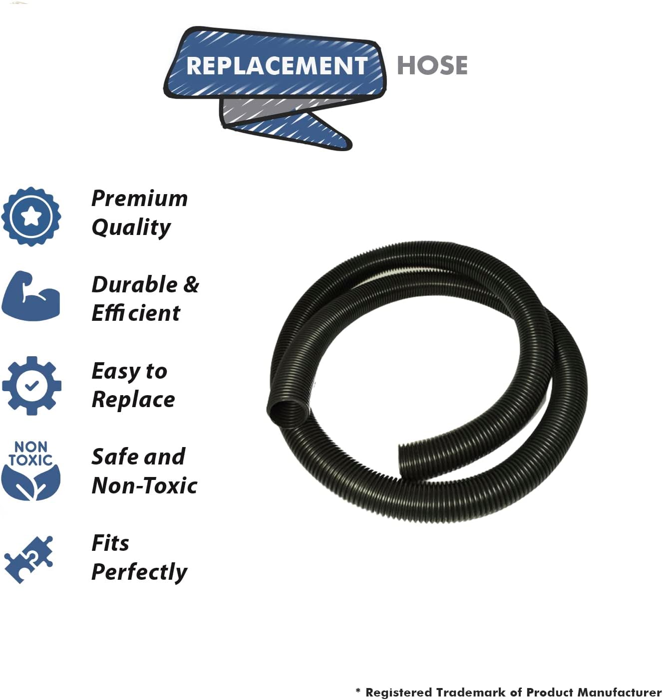 Black 6 ft Vacuum Cleaner Hose