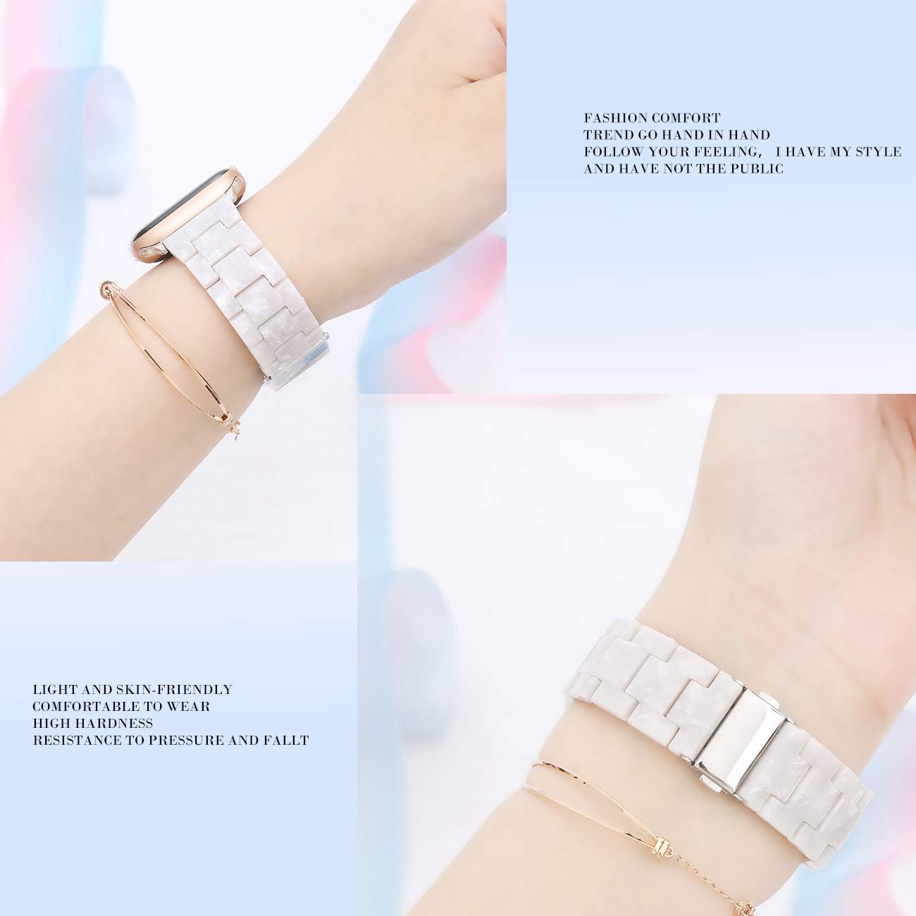 Flash Deals - 70% OFF Juntan Colorful Resin Watch Band Compatible for Apple Watch Strap 38mm 40mm 42mm 44mm Quick Release Resin Watch Bracelet Sport Straps Compatible with iWatch Series 6 5 4 3 2 1 Apple Watch SE