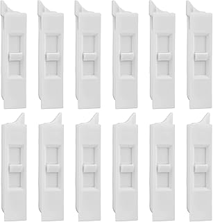 12 Pcs Window Tilt Latch Pairs Spring Loaded Sliding Window Latch Lock Snap-in White Vinyl Plastic Construction for Home Window Accessories Parts