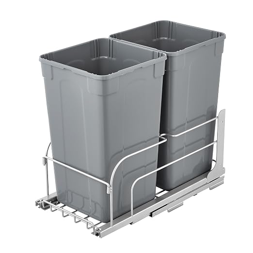 VEVOR Basurero Extraíble Doble 27 QT Gris miniatura 9