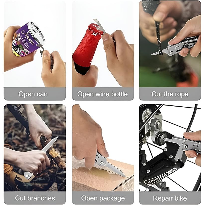 HOLISERV Stainless Steel 8-in-1 Multipurpose Pocket Tool Kit Works for General Purpose tasks Easy to Keep and use Anywhere Useful in Different Home situations 1