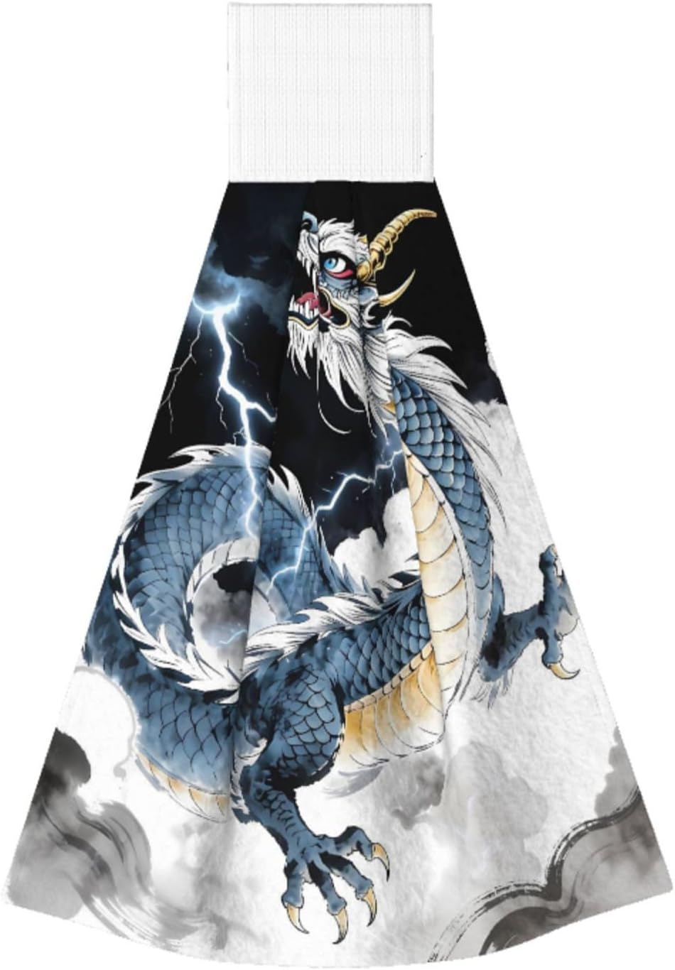 Anime Dragon Hanging Hand Towels with Loop | Absorbent Coral Fleece, Bathroom Hand Towels, Soft Thick Dish Cloth Dry Towels, Kitchen Bathroom