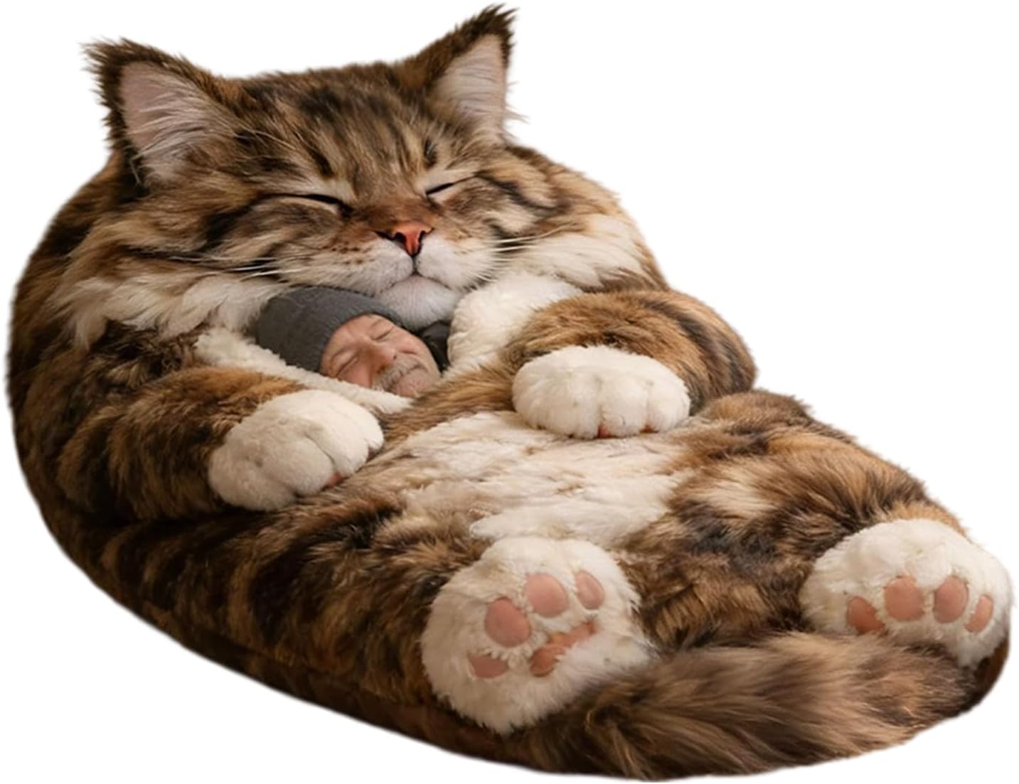 Adult Sleeping Bag, Cute Cat Slumber Bag, Cold Weather Blanket, Warm Washable Indoor Sleeping Sack, Comfortable Cold Weather Sleep Solution for Bedroom, 175x80cm Oversized Comfort for Home