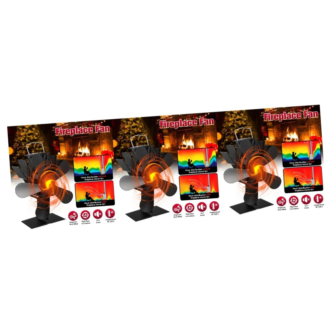 Ventilateur de poêle pales Cabilock pour un salon chaleureux et confortable en hiver