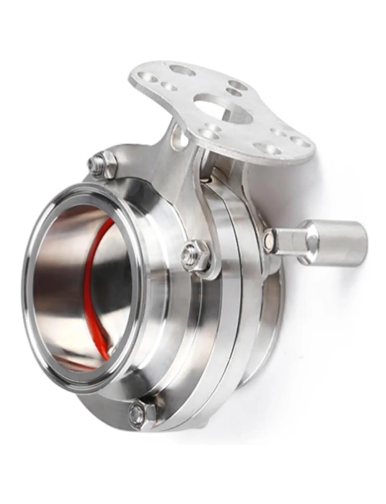 2-1/2in Stainless Steel 304 Sanitary Valve with Tri Clamp - Food Grade Silicone Sealing, OD 77.5mm