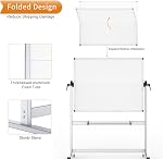VIZ-PRO Rolling Whiteboard, 48" x 36" Mobile White Board with Stand | Double-Sided Standing Magnetic Dry Erase Board on Wheels for School Office Home 4' x 3'