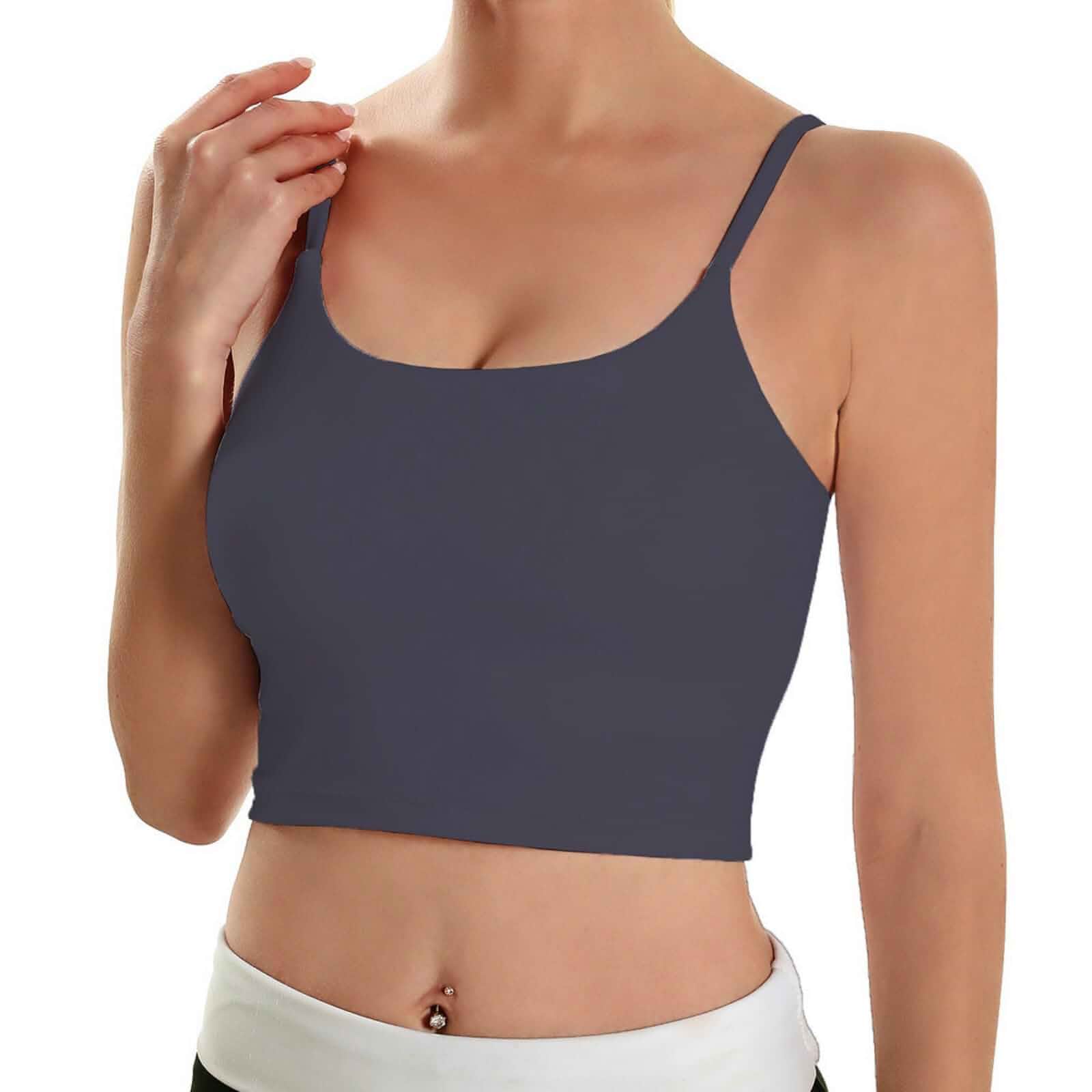ECOPARTY Wirefree Padded Yoga Sports Bra for Women - Moisture Wicking Quick Dry Workout Crop Tank Camisole