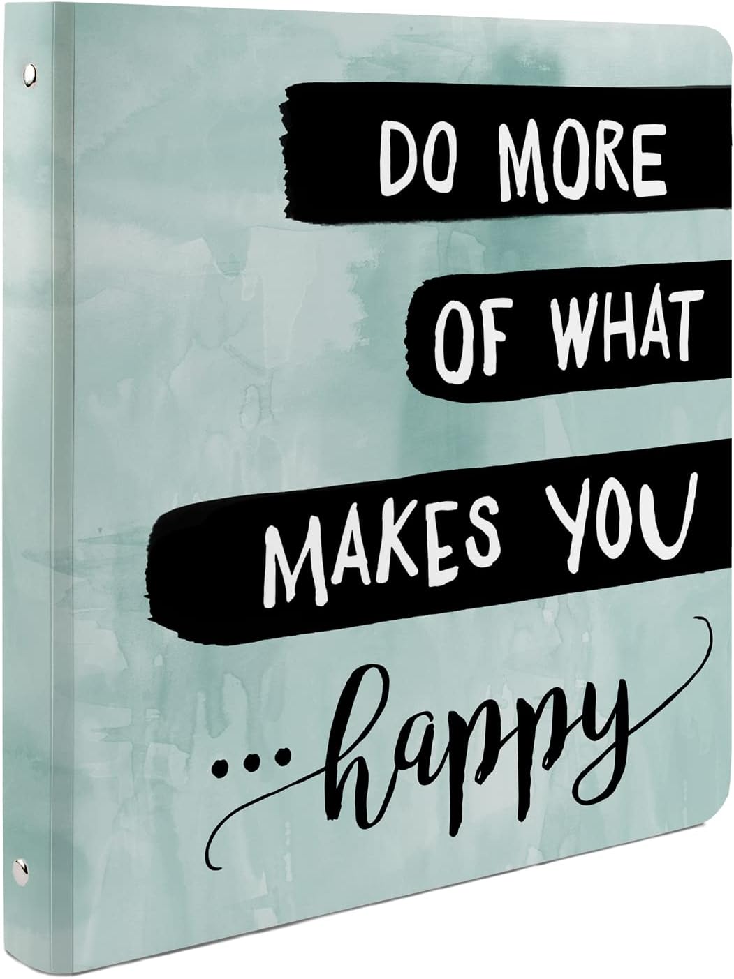 CounterArt Happy Decorative 3-Ring 1-inch Binder for School, Office, or Home Made in The USA Reusable & Easily Wipes Clean