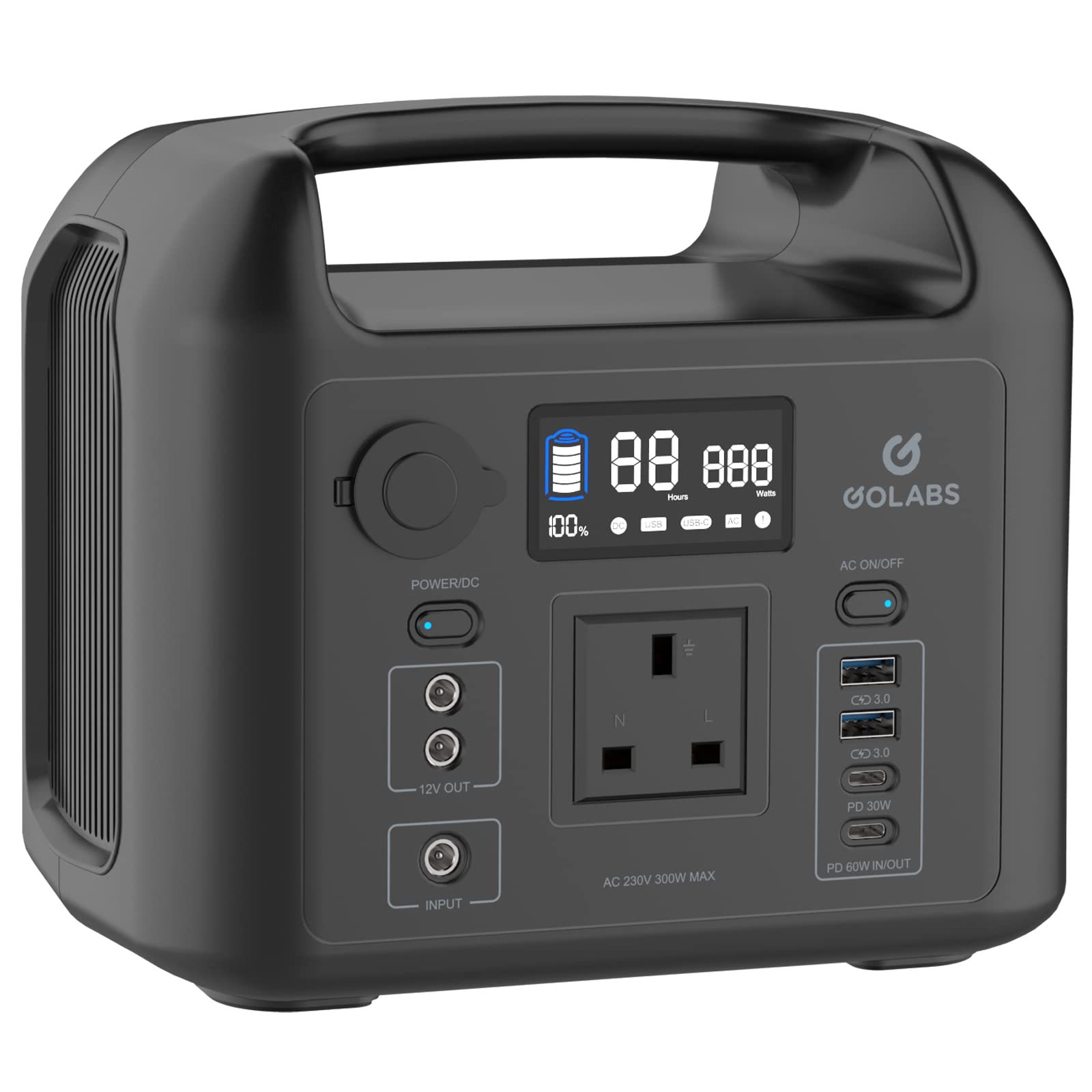 GOLABS Portable Power Station 230V AC Outlet with PD60W QC3.0 USB