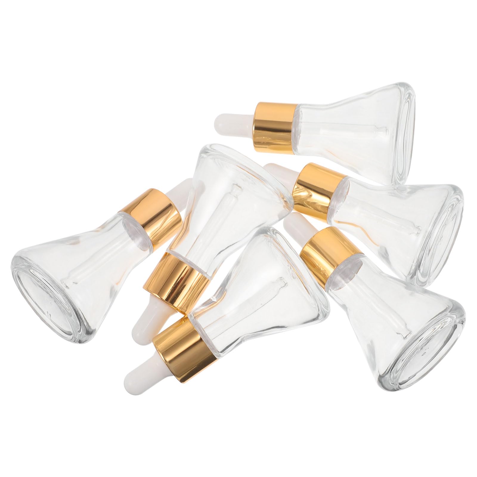 Transparente 30 Ml Glas Tropfflaschen mit Goldenen Pipetten Konische Ätherische Öl Fläschchen Nachfüllbare Reisetropfflaschen für Parfüm Gesichtsseren und Hautpflege