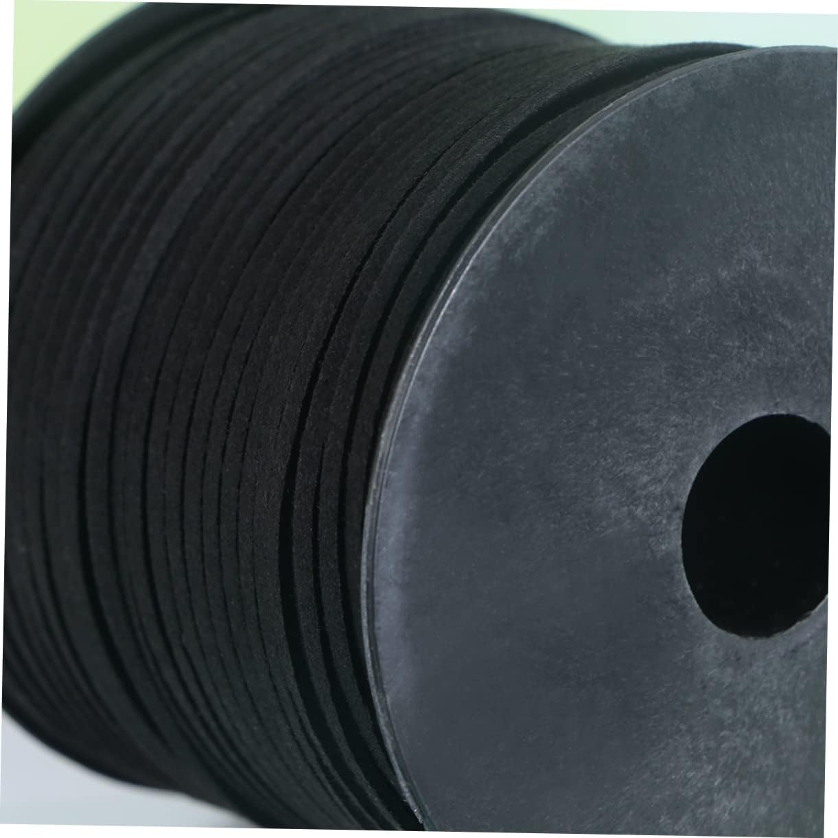 90M Roll of Double-Sided Plush Leather Cord for DIY Jewelry Making Microfiber String for Crafts Black Color for Bracelets and Necklaces
