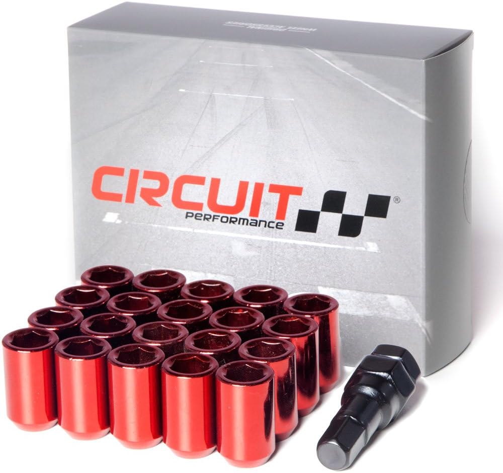 Tuner Key Acorn Lug Nuts Red 12x1.5 Forged Steel (20pc + Tool)