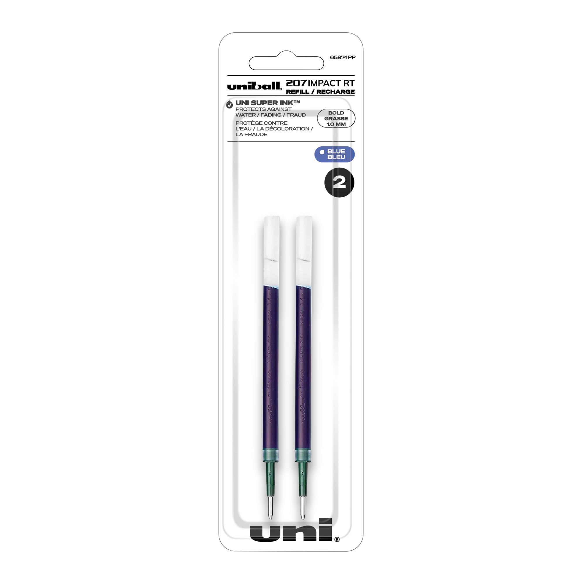 Uniball 207 Impact RT Druckkugelminen – 1,0 Mm, Blau, 6 Stück
