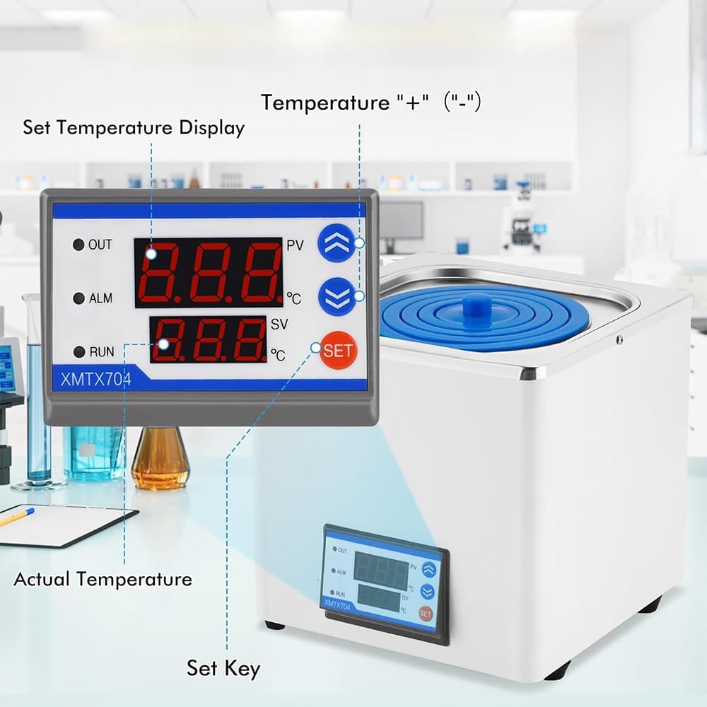 Lab Water Bath Digital HH-1 Thermostatic Heater Electric Heating Devices Stainless Steel Liner 3L RT-99.9 ° C