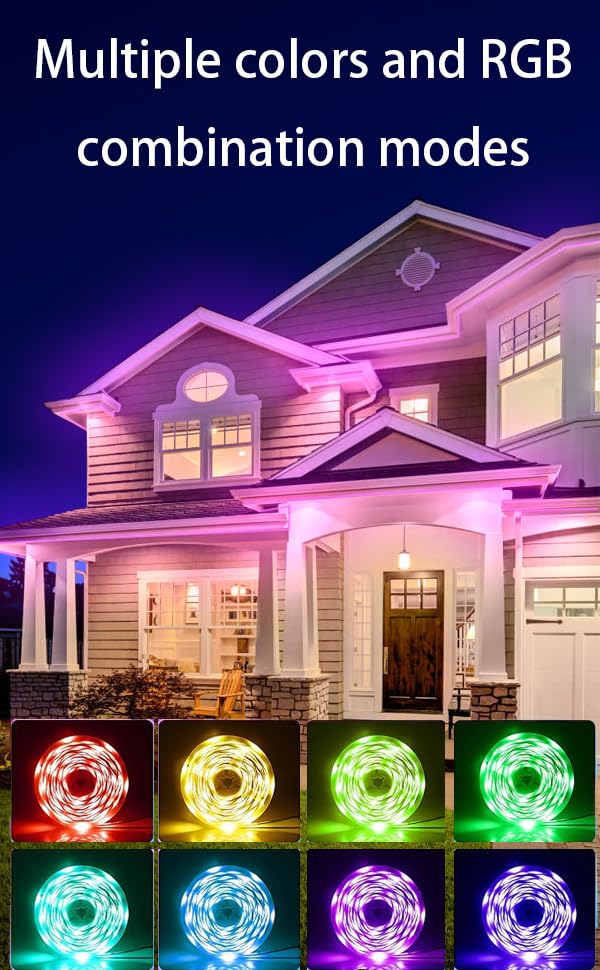 Image of 50ft Led Strips Lights,Rgb Led Lights with Smart App and Remote Control, Led Light Strip for Bedroom,Music Sync Color Changing Bluetooth Led Light Strip ,Indoor Light for Room, Kitchen And Party