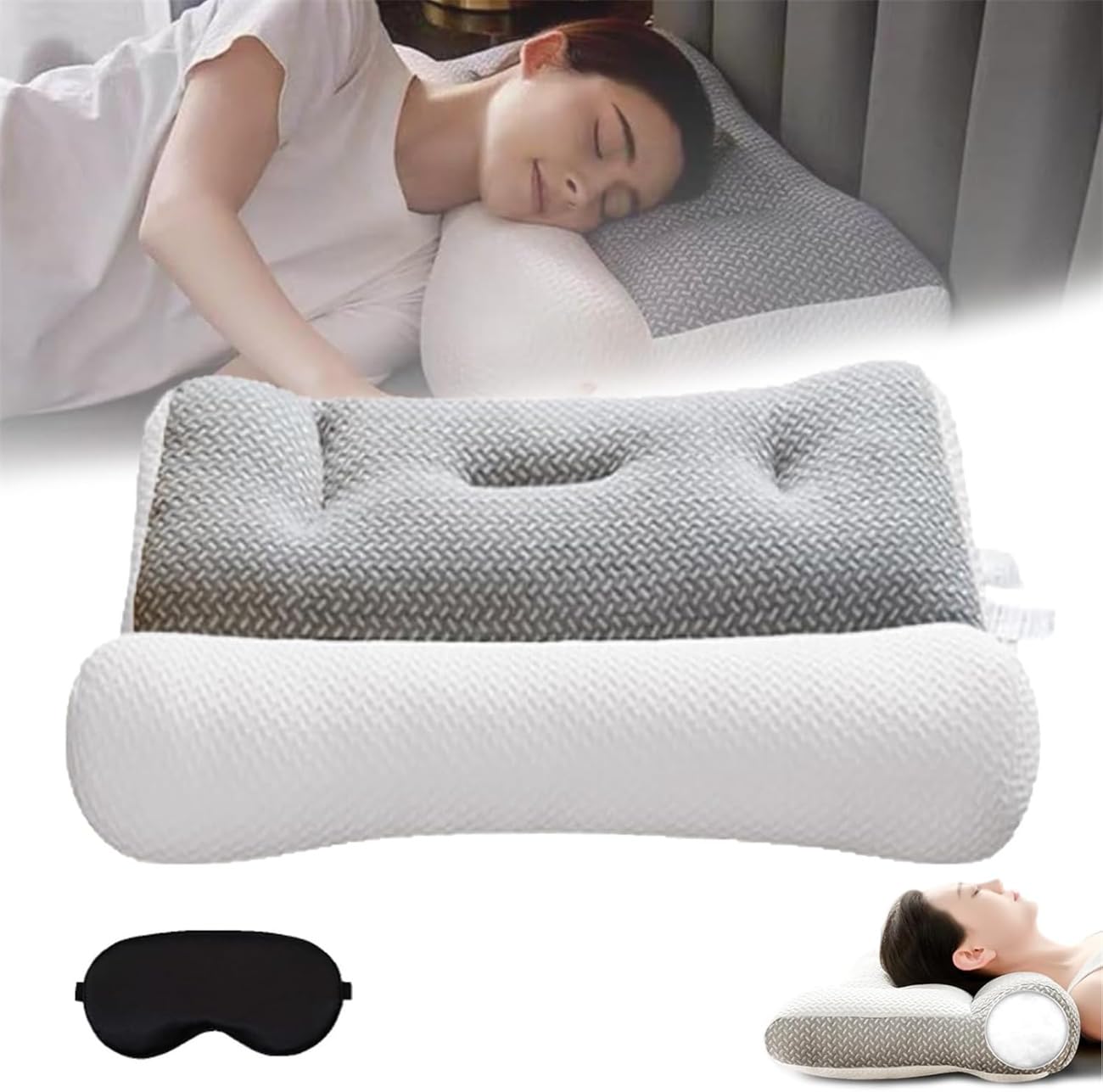 Oreiller orthopédique de traction cervicale ergonomique pour le sommeil et soutien du dos