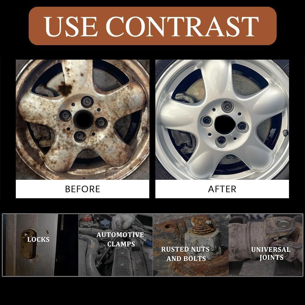 2026 Upgrade Multipurpose Rust Stain Remover, Heavy Duty Metal Cleaner,Fast Acting Heavy Duty Rust Dissolver for Cars, Tools, Bolts & More 2PC - 3