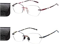Vista 11 de AQWANO Anteojos de lectura para computadora sin montura para mujer, diseño de moda, bloqueo de luz azul con protección UV400, marco