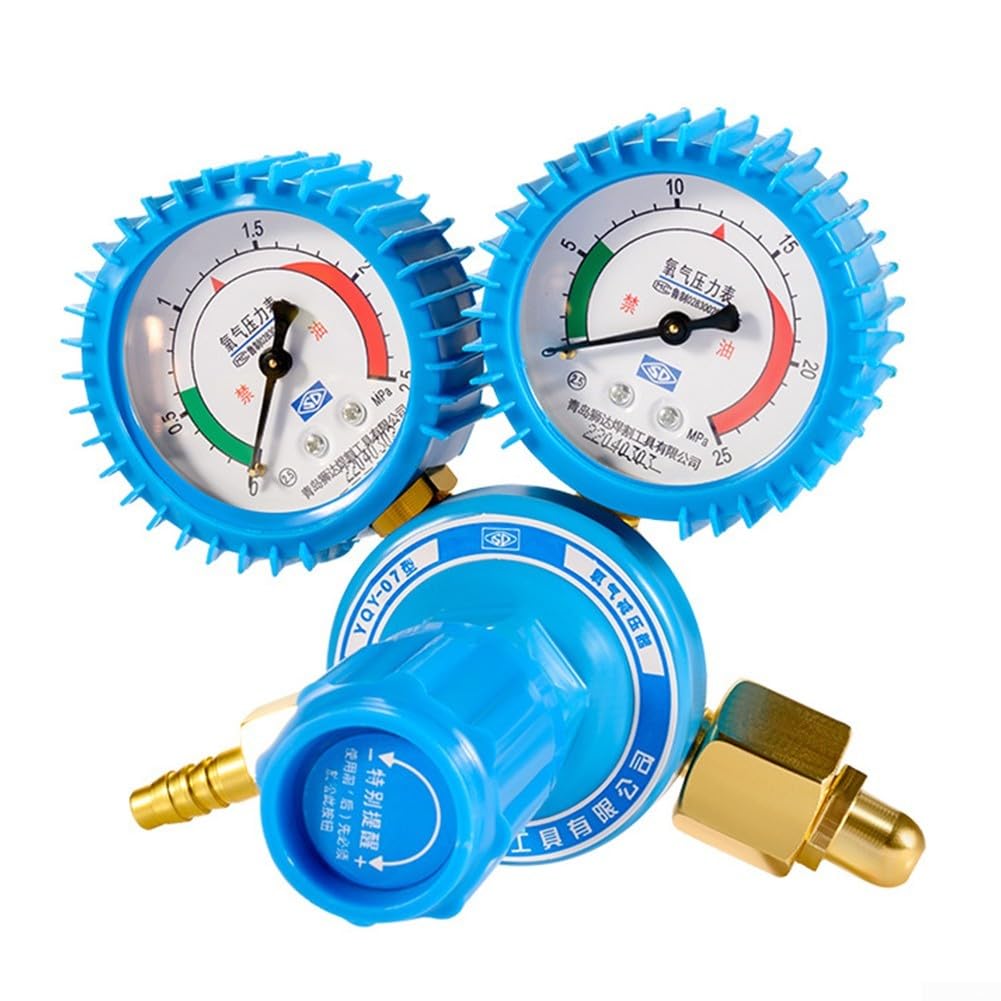 Régulateur de gaz multifonction pour oxygène, acétylène et propane avec manomètre résistant aux chocs pour usage industriel (compteur d'oxygène)
